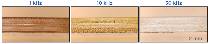 标准级PC材料,采用不同频率进行切割
